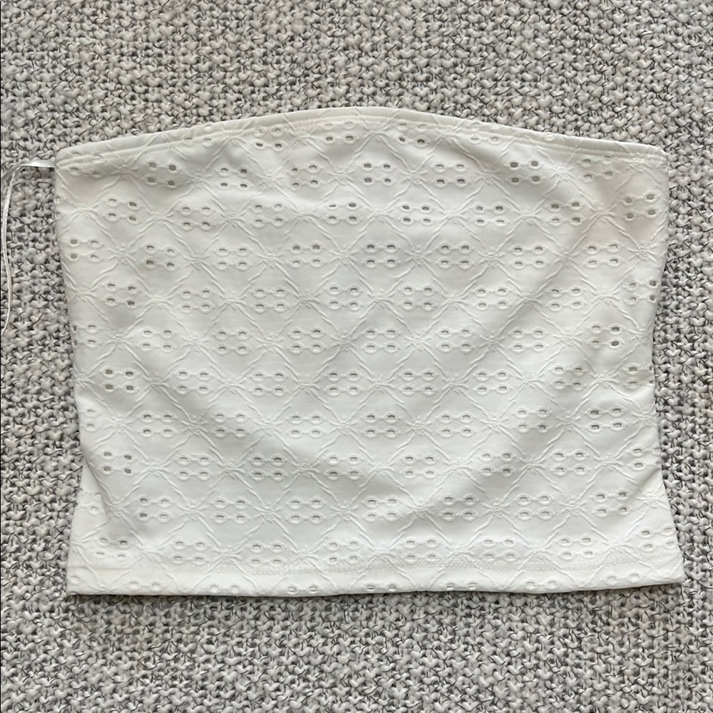 White Eyelet Tube Top